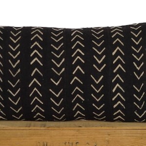 12x20&quot; Inch Black and White African Mud Cloth Pillow Cover