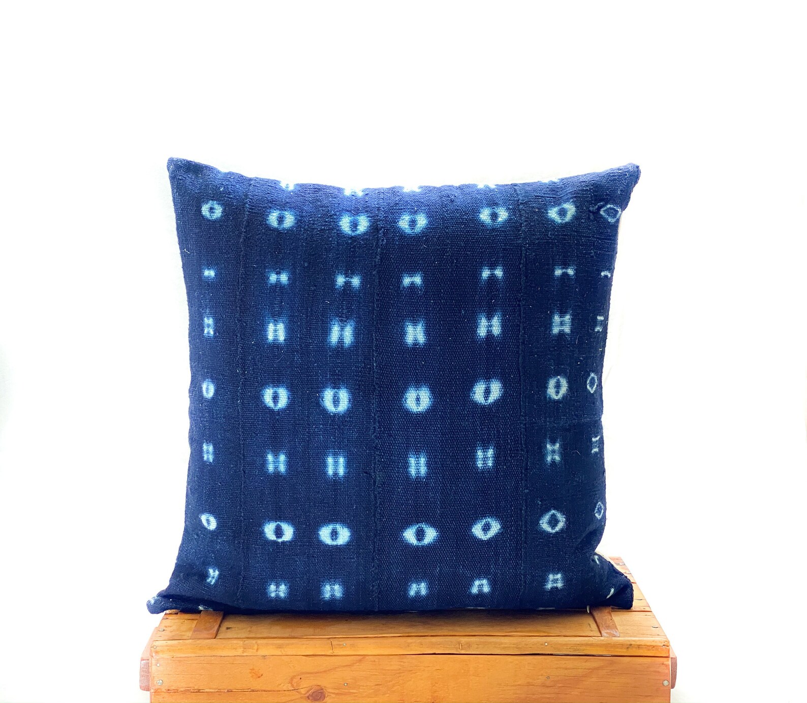 20 Inch Indigo African Mud Cloth Pillow Cover Mudcloth Etsy