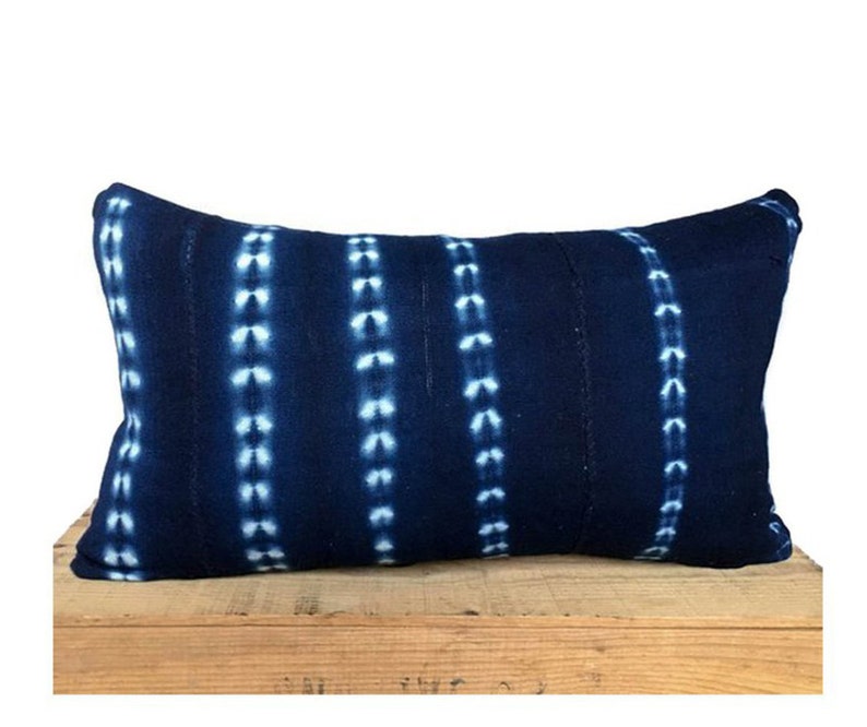 Indigo African Mud Cloth Pillow Cover Authentic Mudcloth Etsy