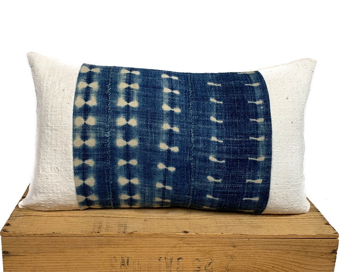 Vintage Indigo Mudcloth Pillow Cover Authentic Boho Mud Cloth Etsy