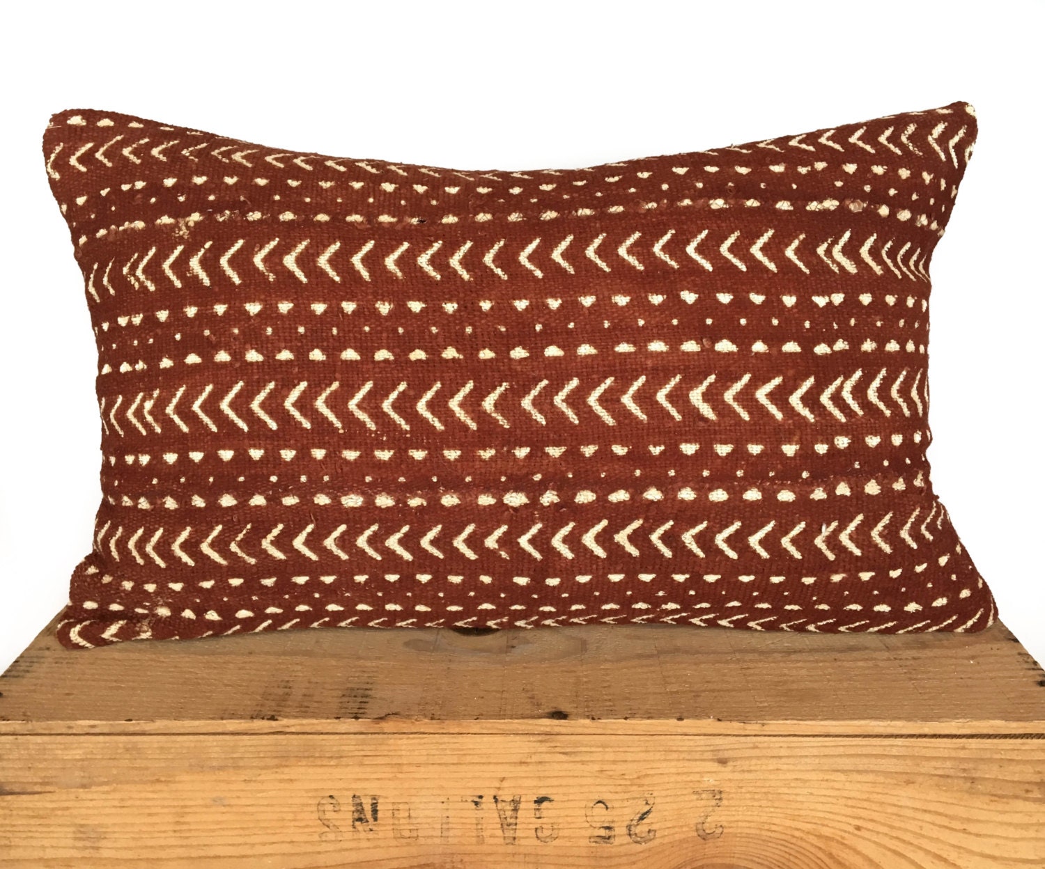 Rust Mudcloth Pillow Cover Authentic Mud Cloth Pillow Etsy