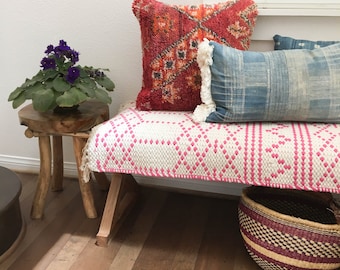 Vintage Moroccan Pillow Cover, Boujaad Rug Lumbar Cushion (15x27)