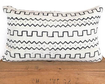 White Mud Cloth Pillows