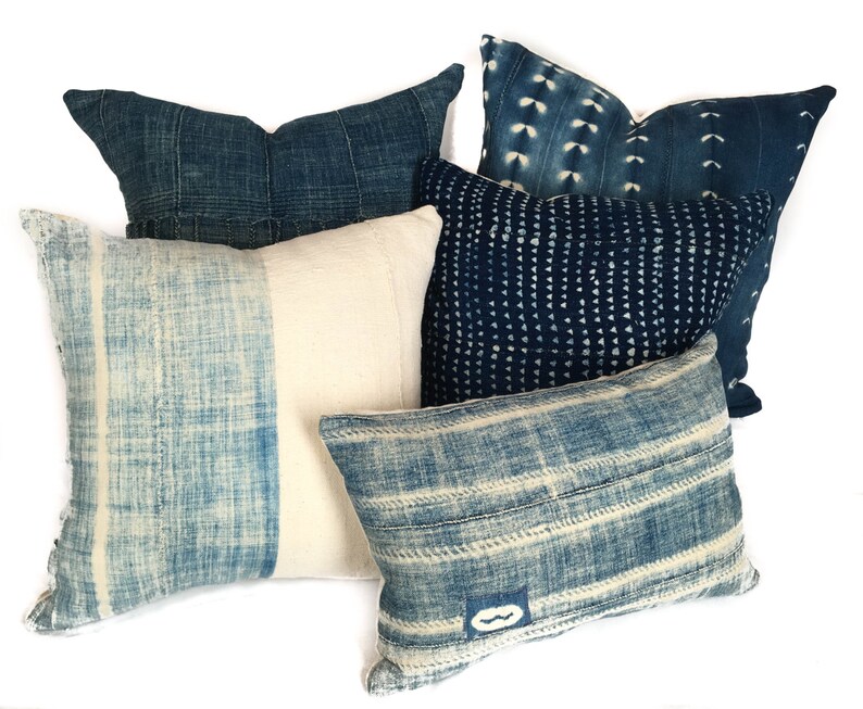 Mudcloth Pillows Vintage Indigo African Mud Cloth Pillow Etsy