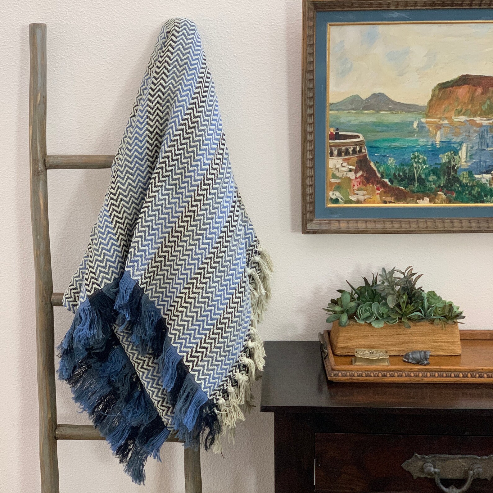 Large Turkish Tassel Blanket Woven Cotton Throw Blanket Etsy