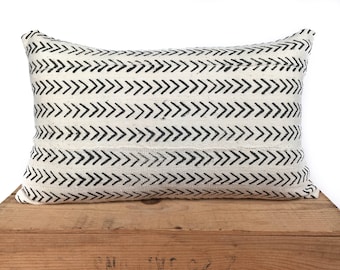 White Mud Cloth Pillows