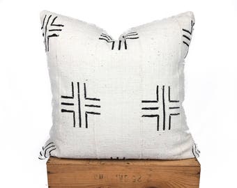 White African Mud Cloth Pillow Cover | Mudcloth Pillow | 'Cody', Multiple Sizes Available