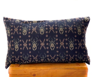 Ikat Pillow Cover, Navy Blue, Multiple Sizes Available