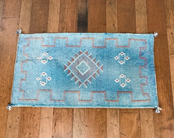 Moroccan Sabra, Cactus Silk Pillow, Large Lumbar, Bed Pillows, Blue, XL