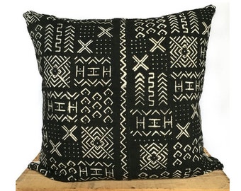 Black Mud Cloth Pillows