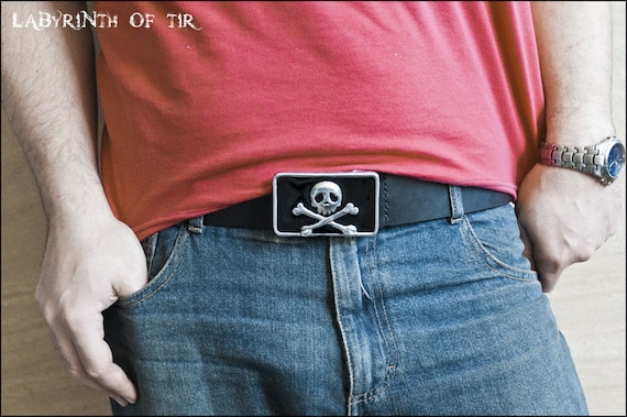 Boucle De Ceinture Pirate Jolly Roger – Crâne Squelette, Métal, Style Motard