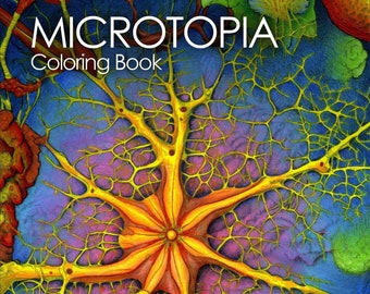 Microtopia - Coloring Book - 50 Amazing Images! - Digital Download - Grayscale - Adult Coloring Books - Coloring Pages