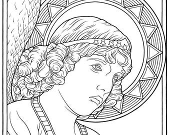 Angel Coloring Pages - Angelic Art - Angel Coloring - Christian Coloring Page