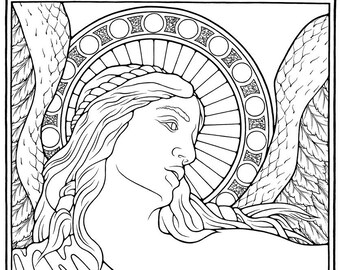 Angel Coloring Pages - Angelic Art - Angel Coloring - Christian Coloring Page