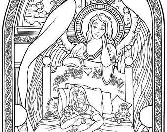 Angel Coloring Pages - Angelic Art - Angel Coloring - Christian Coloring Page