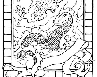 Fantasy Malvorlagen - Digitaler Download - Malseite - Ausmalbilder