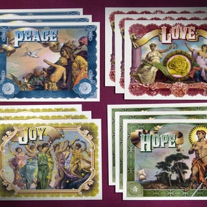 Postcard Set - Peace, Love, Joy & Hope - Set of 12 Assorted Postcards - Pen Pal - Snail Mail
