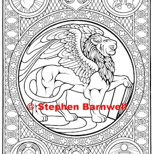 Fantasy Coloring Pages - Winged Lion - Aslan - Christian Coloring Page