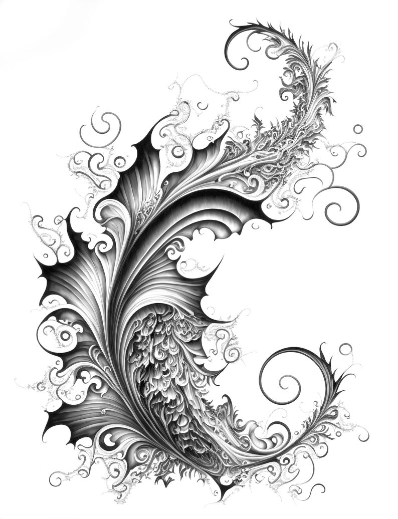 LIVING FRACTALS Coloring Book 50 Amazing Images Grayscale - Etsy