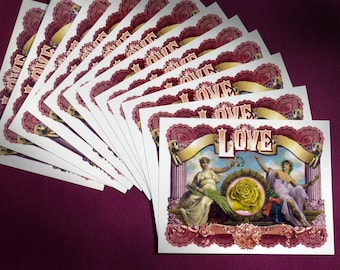 Postkarten Set - LOVE - Set mit 12 Postkarten - Pen Pal - Snail Mail