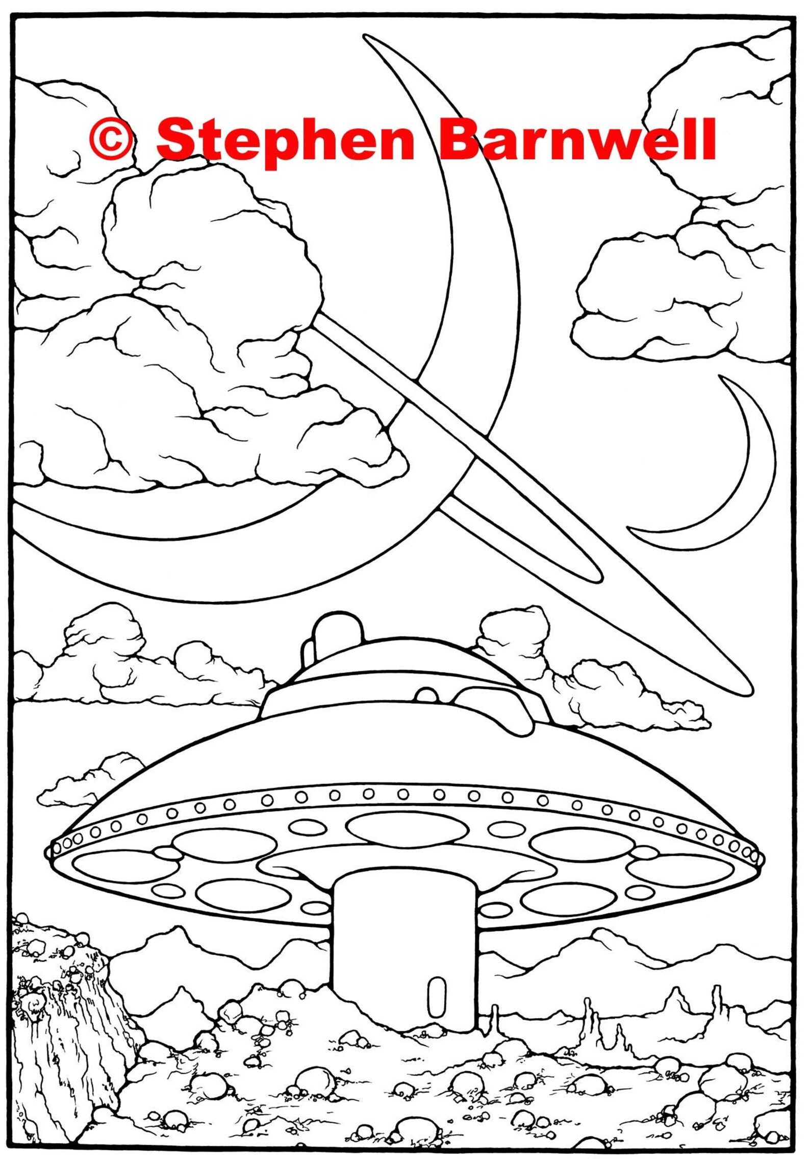 sci-fi-adult-coloring-page-flying-saucer-etsy