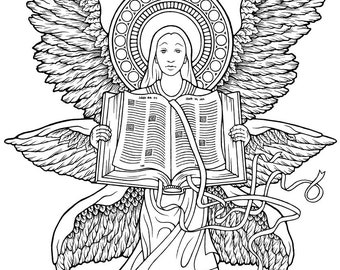 Angel Coloring Pages - Angelic Art - Angel Coloring - Christian Coloring Page