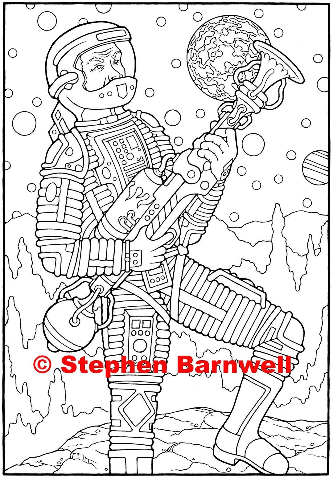 Sci Fi Coloring Page - Astronaut - Adult Coloring Pages, Colouring ...