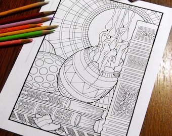 Fantasy Coloring Pages - Digital Download - Coloring Page - Colouring Pages