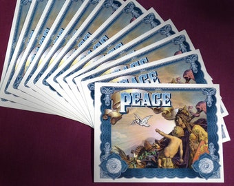 Postcard Set - PEACE - Set of 12 Postcards - Pen Pal - Snail Mail