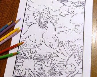 Fantasy Coloring Pages - Digital Download - Coloring Page - Colouring Pages