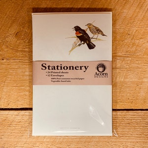 Bird Stationery Set. Letter Writing Kit with Red-winged Blackbird. Eco Friendly packaging.