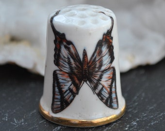 Butterfly Wildlife Nature Vintage china thimble