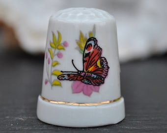 Butterfly Wildlife Nature Vintage china thimble