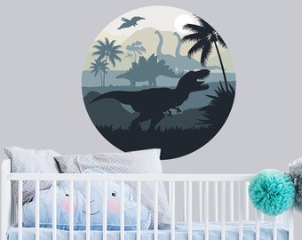 Dinosaur Wall Decal Boy Room, Jurrasic World Art Mural Kids, Sticker Trex, Pterodactyl, Brachiosaurus, Stegosaurus Wall Decor, Toy Box Decal