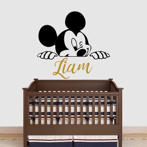 Mickey Mouse Themed Nursery Boy Mickey Mouse Ears With Name Etsy
