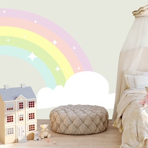 Half Pastel Rainbow Wall Decal Nursery Sticker Rainbow Cloud Etsy 20 pastel rooms that will inspire you to go bold. half pastel rainbow wall decal nursery