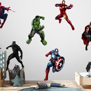40% OFF.. Superhero Wall Decals For Boy Bedroom, Peel and Stick Stickers For Nursery, Superhero Set Decal For Toddler, Kids Room Decor.