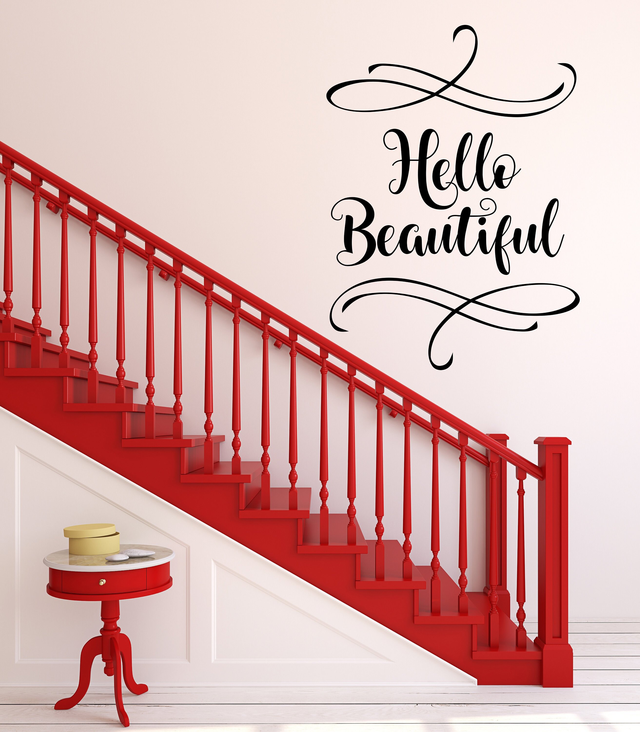 Hello Beautiful Wall Decal. Woman Beautiful Vinyl Sticker. Etsy