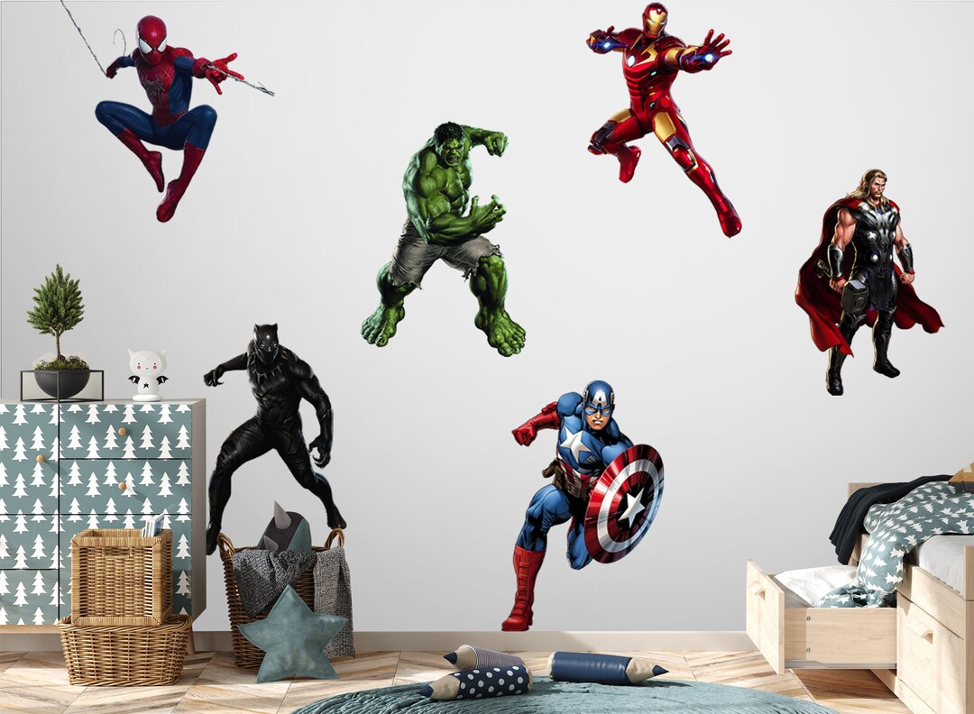 40% OFF.. Superhero Wall Decals for Boy Bedroom, Peel and Stick ...