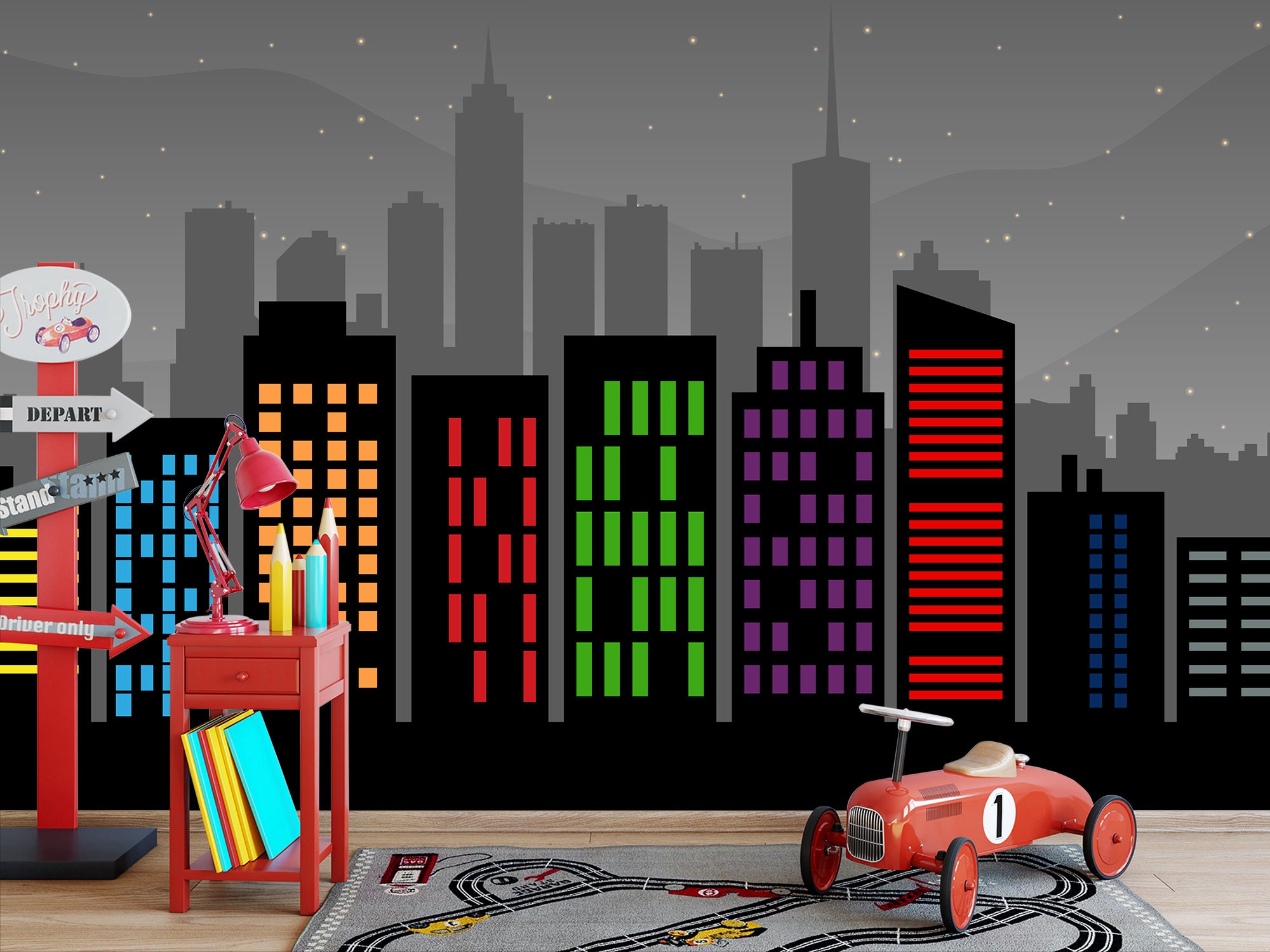 Superhero Cityscape Mural