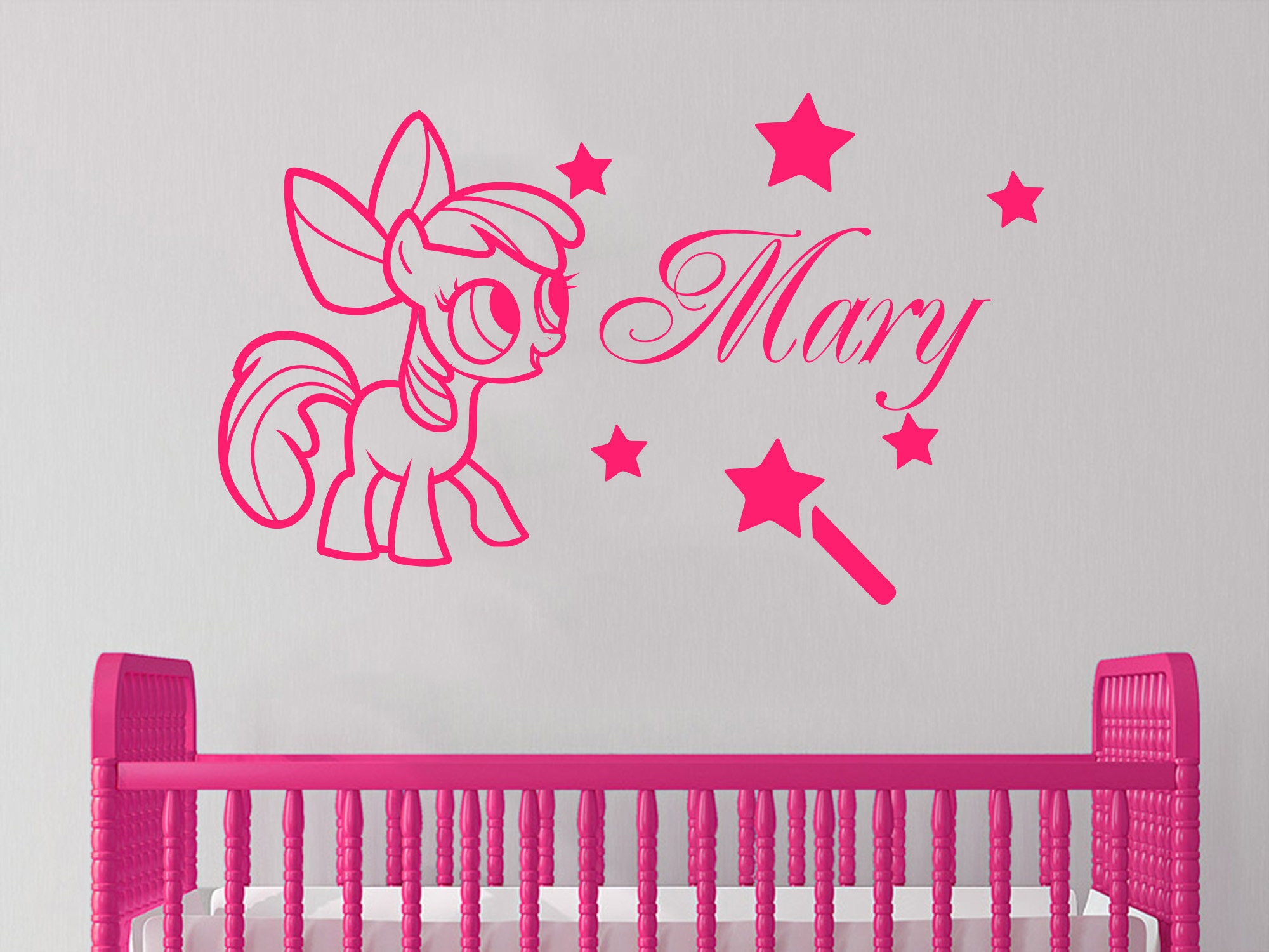 Pack Unicorns pony horse Cartoon Nursery Childs Bedroom Wall Art Sticker medium