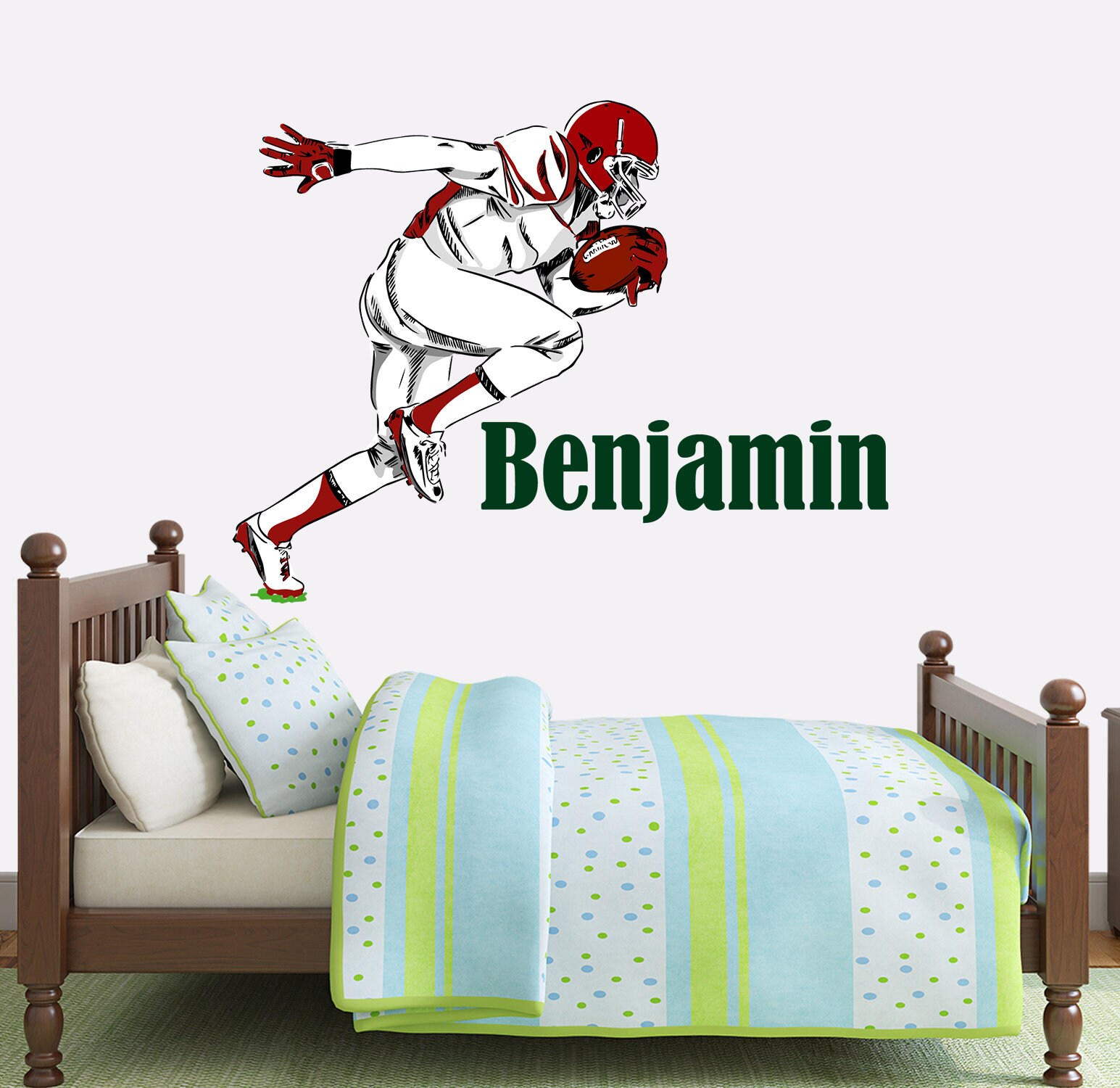 American Football Player Wall Decal. Sport Vinyl Sticker | Etsy