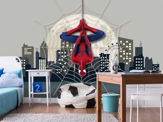 Spiderman Wallpaper Peel and Stick for Boys Room, Superhero