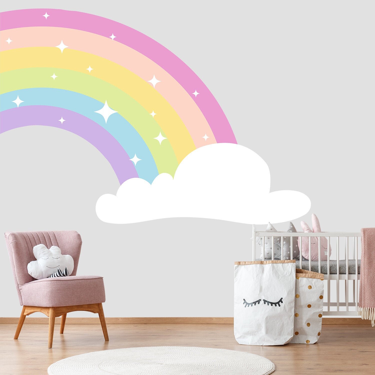 Wall Decals & Murals Home & Living Rainbow Wall Art Decal Girls Nursery
