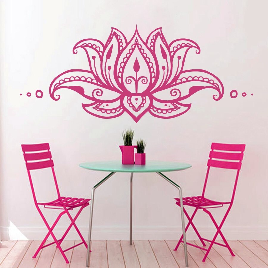 Lotus Flower Wall Vinyl Decal Lotus Sticker Namaste Bohemian