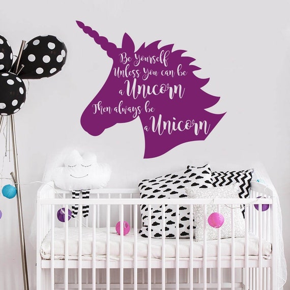 Inspirational Quote Wall Art Peel and Stick Removable Vinyl Stickers for Girls Bedroom Kids Room Nursery Decor Home Decorations SELIEM Always be Yourself Unless You Can be a Unicorn Wall Decal