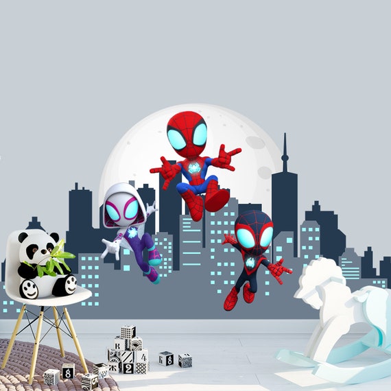 Cartoon Spider Man Wearing Wall Background Wall Sticker Cartoon Spider Man Wearing Wall Background Wall Sticker
