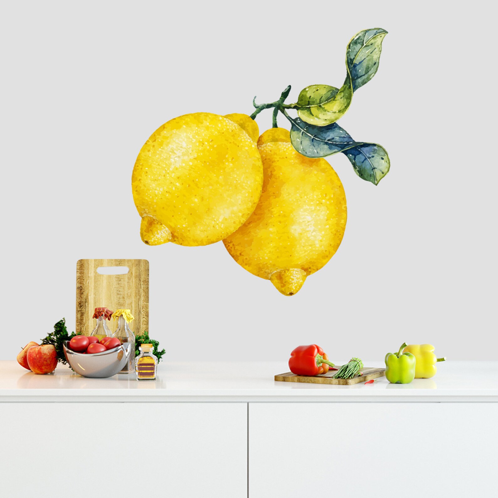 Removable Lemon Wall Stickers for Kitchen. Fruit Wall Decals. Etsy