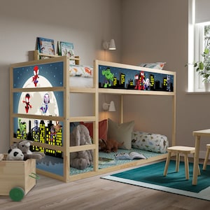 Spidey Kura Bed Sticker, Ikea Kura Bed Decals for Toddler Boy Bedroom, Peel and Stick Décor For Kids Nursery, Spiderman Kura Tent Decal