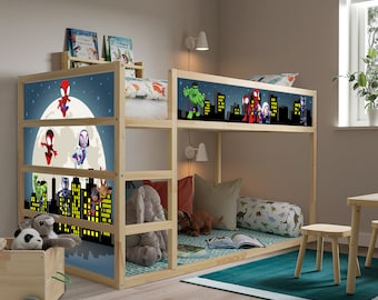 Adhesivo para cama de Spidey Kura, adhesivos para cama Kura de Ikea para dormitorio de niño pequeño, decoración despegable y adhesiva para habitación infantil, adhesivo para tienda de campaña de Spiderman Kura